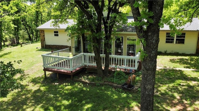 14500 Billy Dr, Edmond, OK 73034 - wooden terrace with a lawn