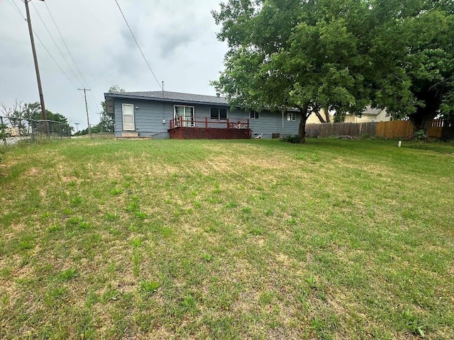 115 S Main St, Sharon, OK 73857 - view of yard featuring a deck