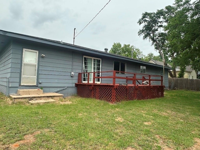 115 S Main St, Sharon, OK 73857 - rear view of property with a deck