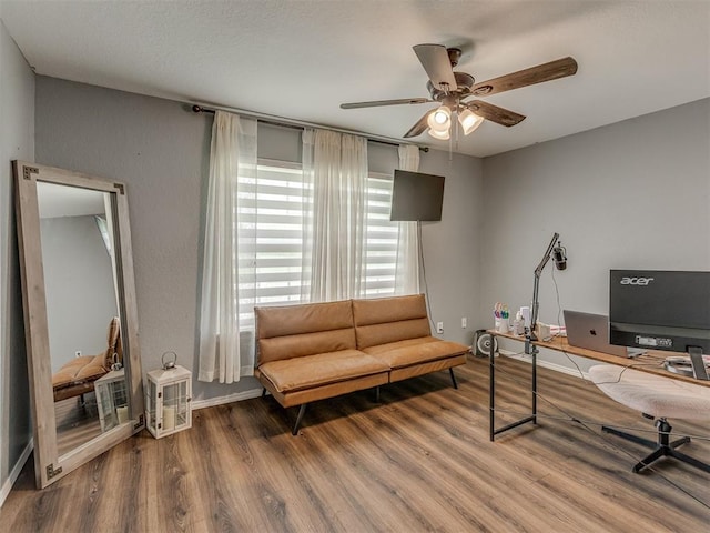111 E Memorial, Marlow, OK 73055 - office space featuring wood finished floors and ceiling fan