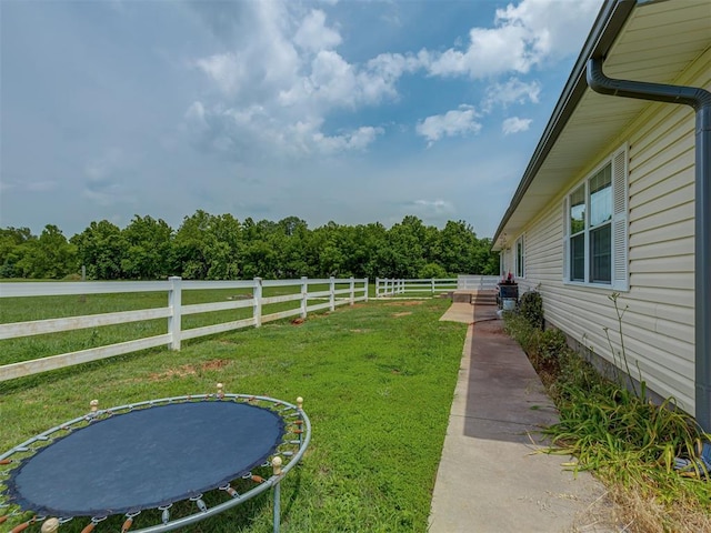 111 E Memorial, Marlow, OK 73055 - fenced backyard with a trampoline