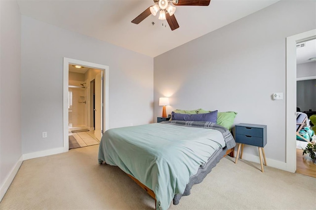 444 N Central Ave Unit 106, Oklahoma City, OK 73104 - carpeted bedroom with ceiling fan and ensuite bathroom