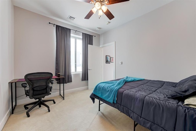 444 N Central Ave Unit 106, Oklahoma City, OK 73104 - bedroom with light colored carpet, an office area, and ceiling fan