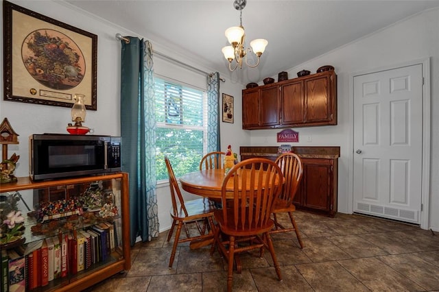 11221 N 1928th Rd, Sayre, OK 73662 - dining room with a chandelier and dark stone finish floors