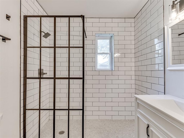209 SW 6th St, Blanchard, OK 73010 - bathroom with a shower stall and vanity