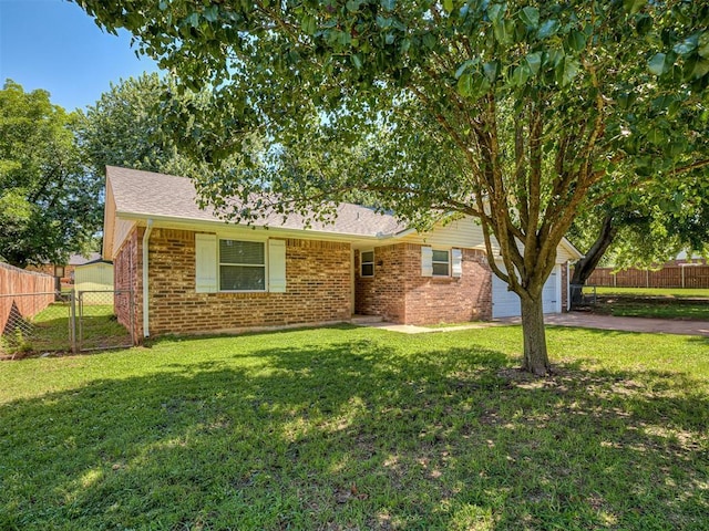 209 SW 6th St, Blanchard, OK 73010 - view of front facade featuring brick siding, asphalt driveway, a garage, and roof with shingles