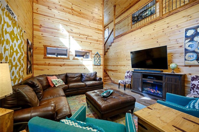 318 Camp Ranch Rd, Broken Bow, OK 74728 - living area featuring wooden walls