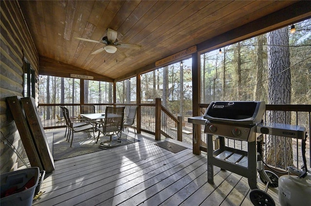 318 Camp Ranch Rd, Broken Bow, OK 74728 - sunroom / solarium featuring lofted ceiling and healthy amount of natural light