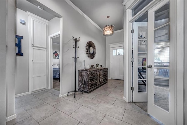 4450 Buffalo Hl, Guthrie, OK 73044 - foyer entrance with crown molding and light tile patterned floors