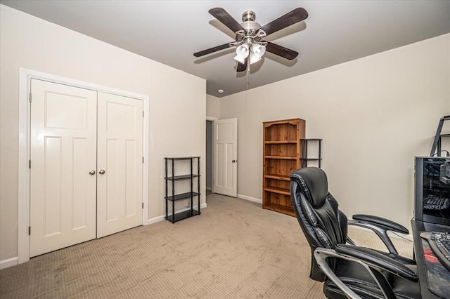 4450 Buffalo Hl, Guthrie, OK 73044 - home office with light colored carpet and ceiling fan