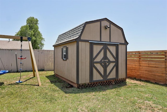 1106 Polk St, Piedmont, OK 73078 - view of shed with a fenced backyard