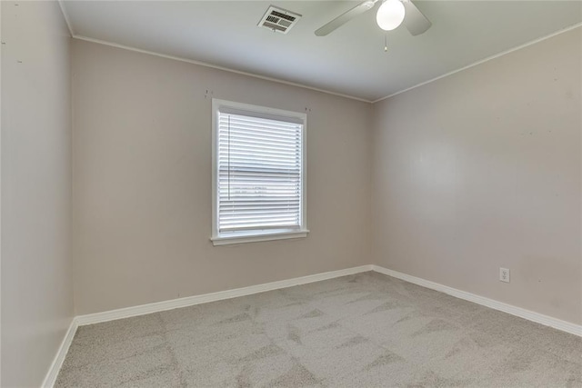 1417 Downing St, The Village, OK 73120 - carpeted spare room featuring ceiling fan and ornamental molding
