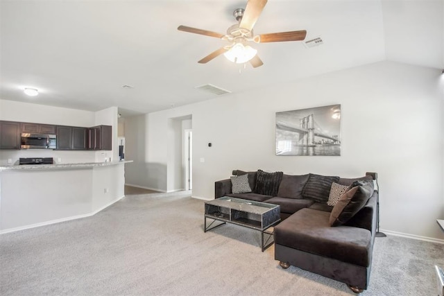 11712 NW 130th St, Piedmont, OK 73078 - living room featuring light carpet and a ceiling fan