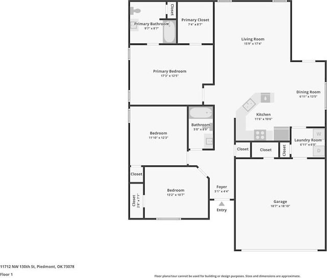 11712 NW 130th St, Piedmont, OK 73078 - view of home floor plan