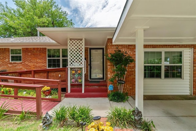 1726 Caddell Ln, Norman, OK 73069 - doorway to property featuring brick siding