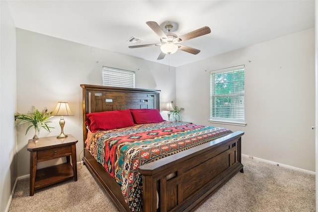 1726 Caddell Ln, Norman, OK 73069 - bedroom featuring light colored carpet and a ceiling fan