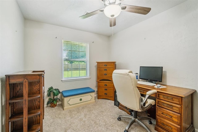 1726 Caddell Ln, Norman, OK 73069 - carpeted office featuring ceiling fan