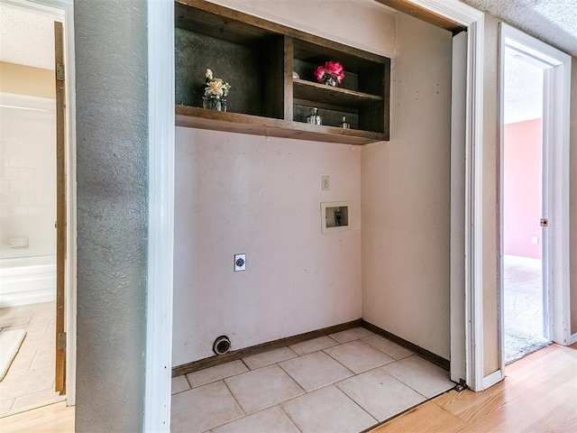 1916 Twin Tree Dr, Norman, OK 73071 - washroom with electric dryer hookup, washer hookup, and light tile patterned floors