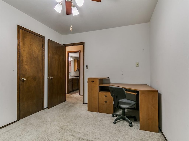 2120 N Divis Ave, Bethany, OK 73008 - home office with light colored carpet and ceiling fan