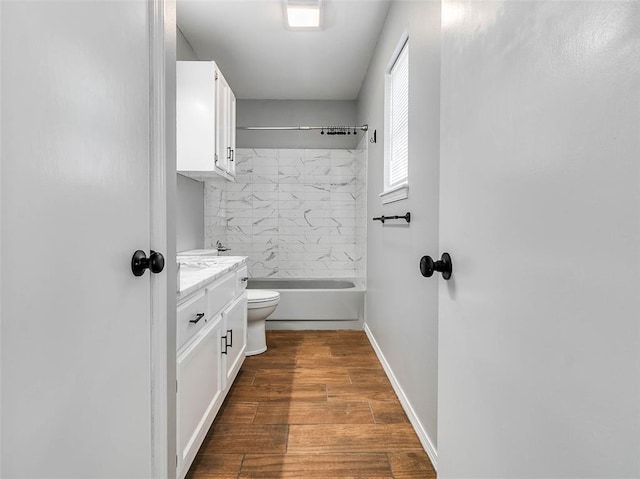 1810 Spring Ave, Stroud, OK 74079 - bathroom with vanity, wood finished floors, and  shower combination