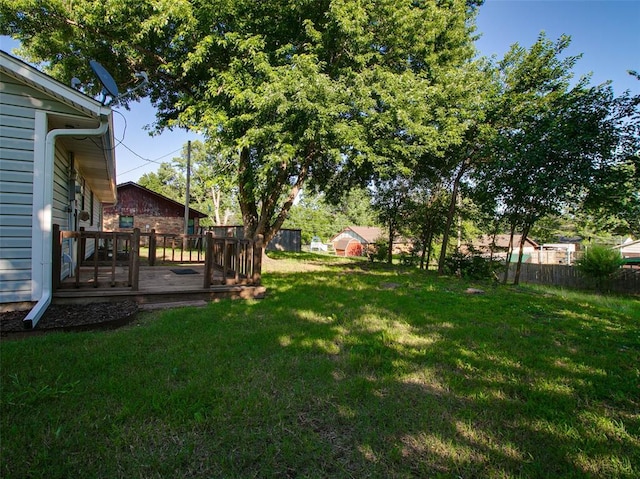 1810 Spring Ave, Stroud, OK 74079 - view of yard featuring a wooden deck