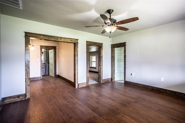 103 E Ash St, Carnegie, OK 73015 - unfurnished room with wood finished floors and ceiling fan