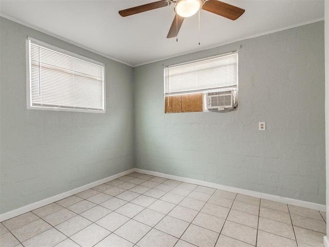 506 SW 24th St, Oklahoma City, OK 73109 - spare room featuring cooling unit, ceiling fan, and crown molding