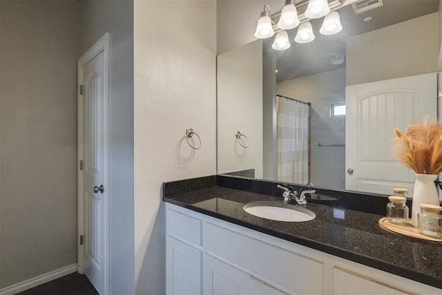 1010 SW 91st St, Oklahoma City, OK 73139 - bathroom with vanity and curtained shower
