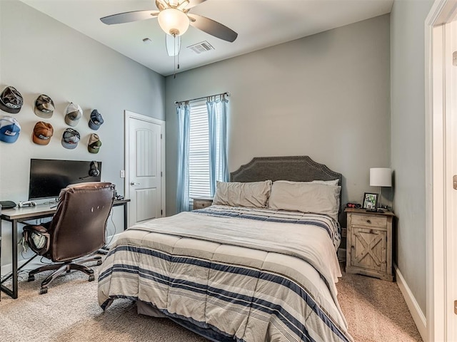 4311 Moorgate Dr, Norman, OK 73072 - carpeted bedroom featuring a ceiling fan and baseboards