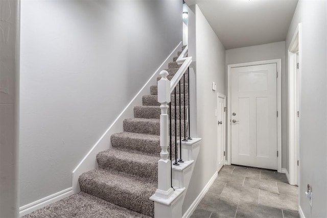 3309 Austrian Pine Ln, Yukon, OK 73099 - entrance foyer featuring stairs and stone finish flooring
