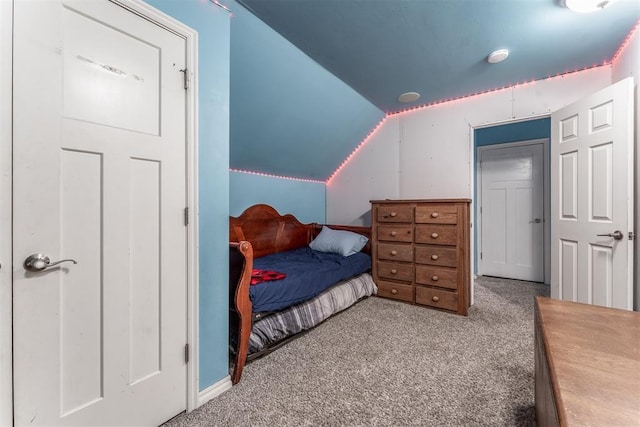 3309 Austrian Pine Ln, Yukon, OK 73099 - carpeted bedroom featuring vaulted ceiling