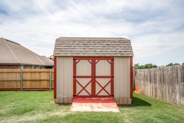 3309 Austrian Pine Ln, Yukon, OK 73099 - view of shed featuring a fenced backyard