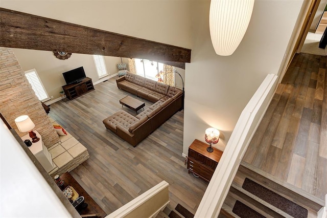 1810 Sandpiper Dr, Edmond, OK 73034 - living area with wood finished floors and healthy amount of natural light