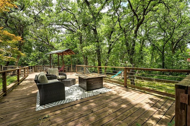 1810 Sandpiper Dr, Edmond, OK 73034 - deck featuring an outdoor living space