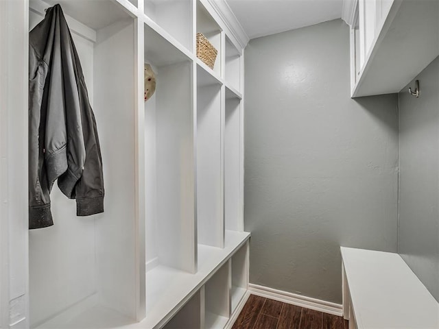 3939 S Santa Fe Ave, Norman, OK 73072 - mudroom featuring dark wood-type flooring and baseboards