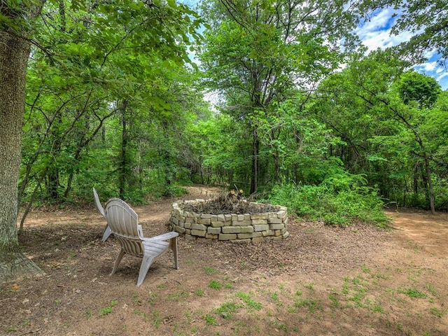 940908 S 3300th Rd, Luther, OK 73054 - view of yard with a forest view