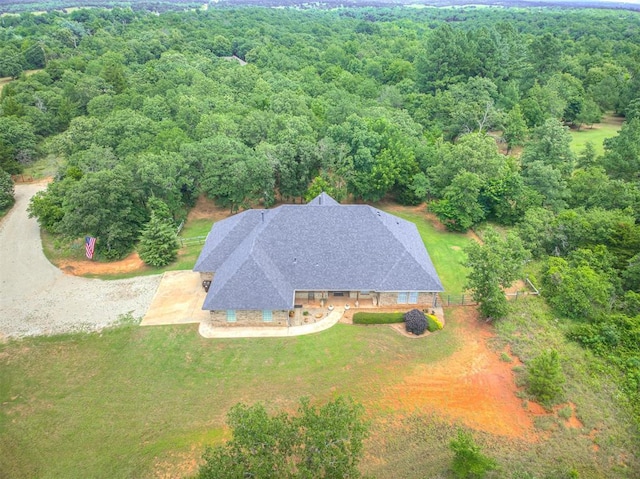 940908 S 3300th Rd, Luther, OK 73054 - aerial view of property and surrounding area with a heavily wooded area