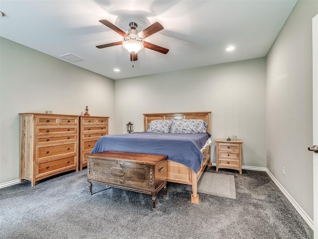 940908 S 3300th Rd, Luther, OK 73054 - carpeted bedroom featuring ceiling fan and recessed lighting