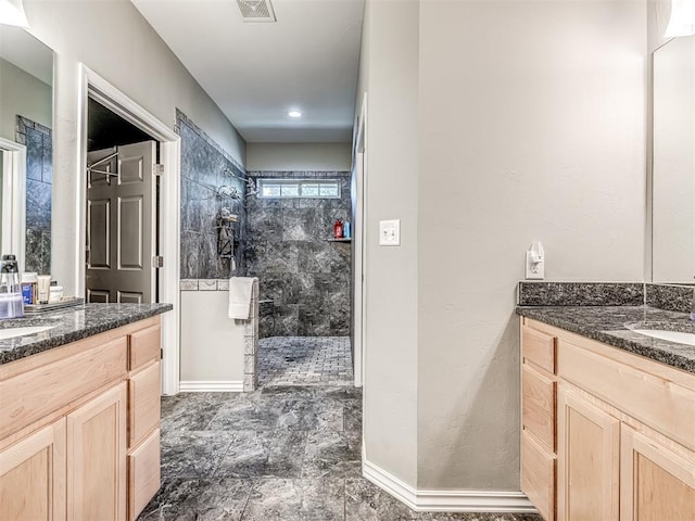 940908 S 3300th Rd, Luther, OK 73054 - bathroom with walk in shower and two vanities