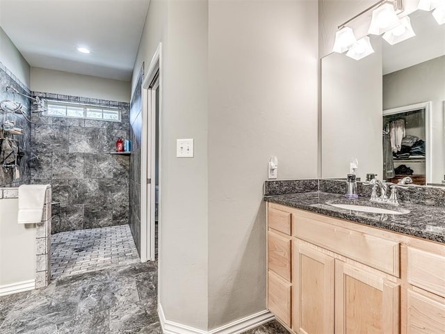 940908 S 3300th Rd, Luther, OK 73054 - bathroom featuring walk in shower and vanity