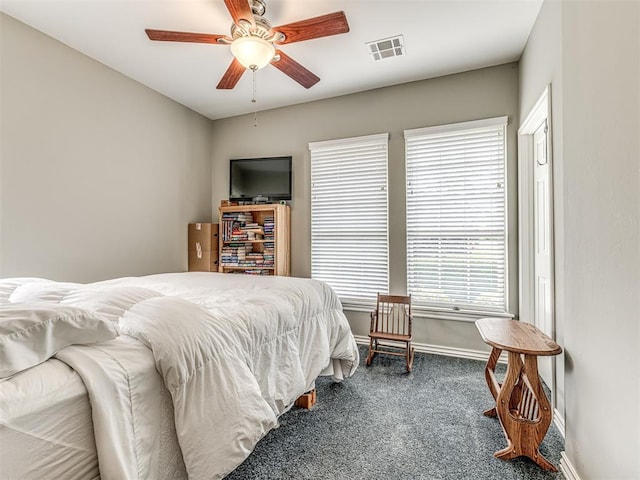 940908 S 3300th Rd, Luther, OK 73054 - bedroom featuring carpet flooring and a ceiling fan