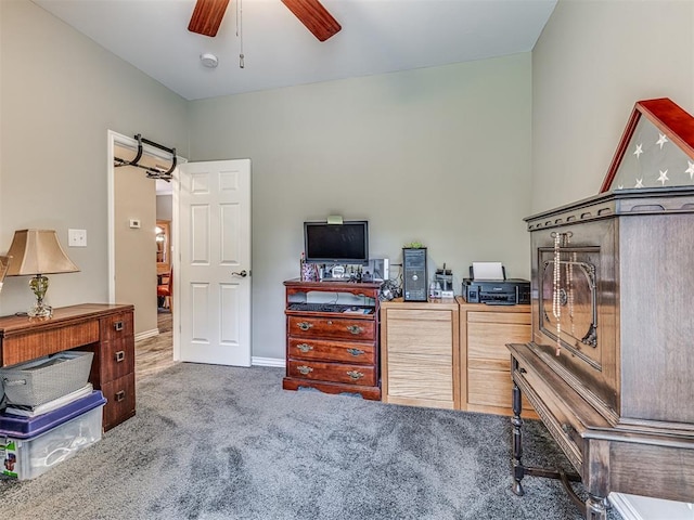 940908 S 3300th Rd, Luther, OK 73054 - carpeted office space with a ceiling fan