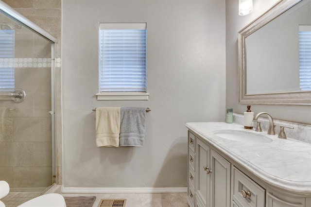 4813 NW 65th St, Oklahoma City, OK 73132 - full bathroom featuring vanity and a stall shower