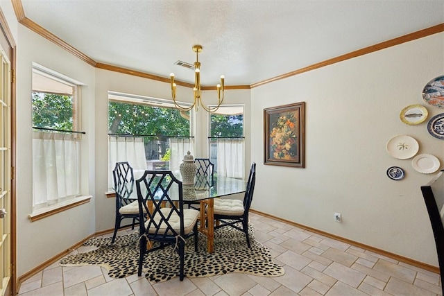 5 Larkens Pl, Shawnee, OK 74801 - dining room featuring crown molding and a chandelier