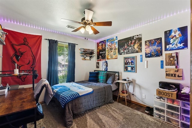 5 Larkens Pl, Shawnee, OK 74801 - bedroom featuring ceiling fan and wood finished floors