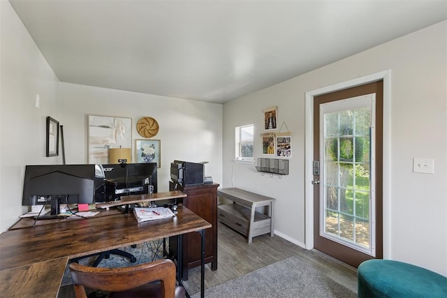 5 Larkens Pl, Shawnee, OK 74801 - office area featuring wood finished floors and baseboards