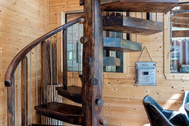 173 Guppy Ln, Hochatown, OK 74728 - stairway with wooden walls