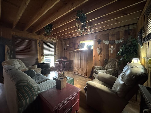 182424 N 4159th Rd, Moyers, OK 74557 - living area with wood walls and light wood finished floors