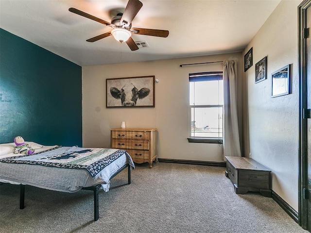 5053 Northridge Run, Cashion, OK 73016 - bedroom with carpet floors and ceiling fan