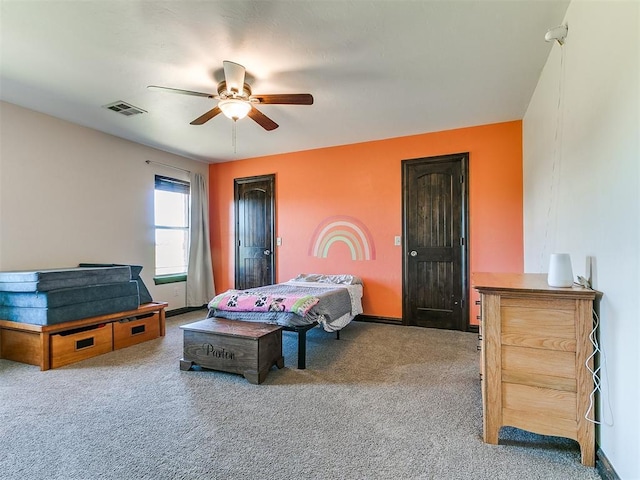 5053 Northridge Run, Cashion, OK 73016 - carpeted bedroom with ceiling fan
